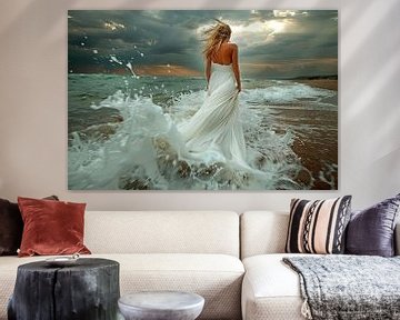 bride in the surf by Egon Zitter