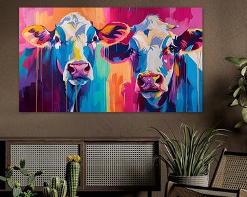 Abstrakte Kühe Panorama künstlerisch von TheXclusive Art