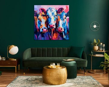 Les vaches en couleur artistique sur TheXclusive Art
