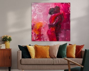 Omhelzing abstract expressionisme roze van TheXclusive Art