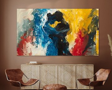 Passionate embrace abstract expressionism panorama by TheXclusive Art