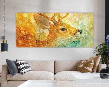 Gemälde Goldener Hirsch von Abstraktes Gemälde
