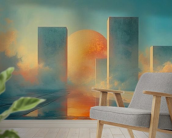 Voorbeeld van het werk in een kamer