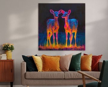 Neon Fauna Silhouette van Kunst Kriebels