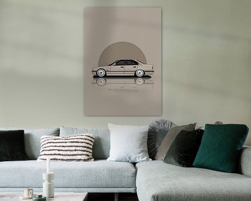 Kunstauto BMW E34 grijs van D.Crativeart