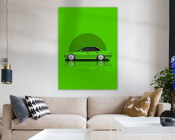 Kunstauto BMW E34 groen van D.Crativeart