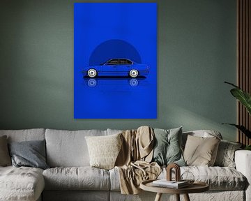 Kunstwagen BMW E34 blauw van D.Crativeart