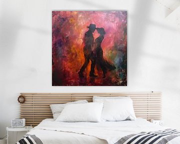 Mysterious dancing man and woman abstract by TheXclusive Art