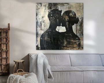 Kissing man and woman abstract by TheXclusive Art