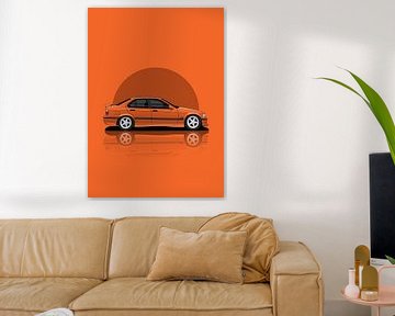 Art Car 1997 BMW M3 E36 orange by D.Crativeart