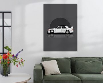 Kunst Mercedes Benz 190 EVO2 weiß von D.Crativeart
