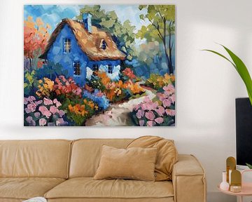 Blue house with garden by Dream Drip