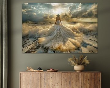 bride in the surf by Egon Zitter