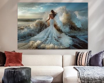 bride in the surf by Egon Zitter