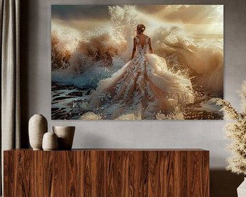 bride in the surf by Egon Zitter