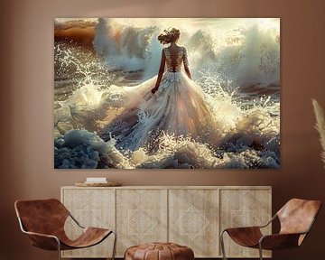 bride in the surf by Egon Zitter