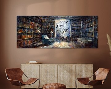 Library Artwork | Echoes of Silent Stories by Abstract Painting