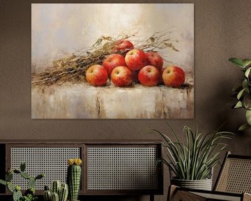 Nature morte Pommes | Essence du verger's sur Peinture Abstraite