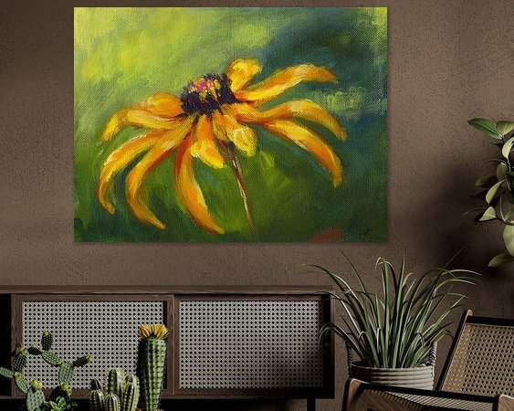 Voorbeeld van het werk in een kamer