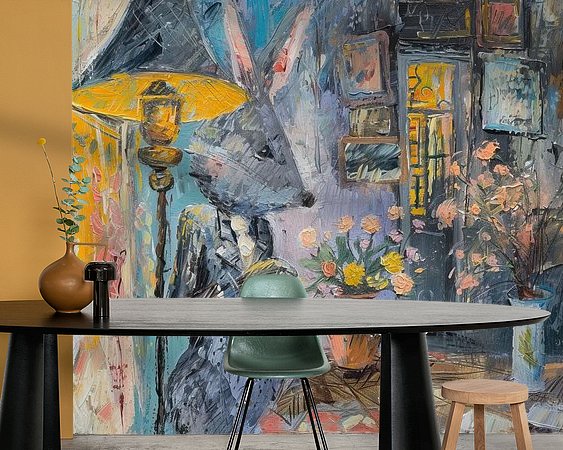 Voorbeeld van het werk in een kamer