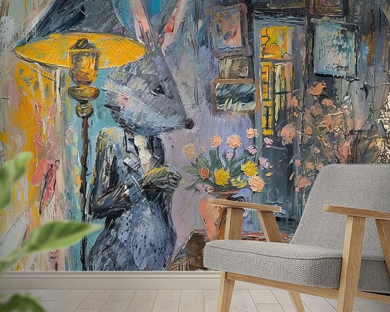 Voorbeeld van het werk in een kamer