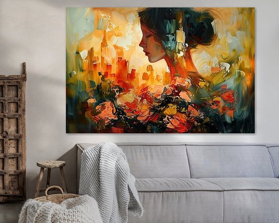 Voorbeeld van het werk in een kamer