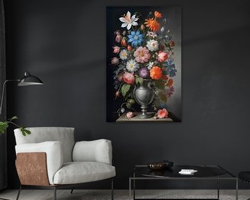 Floral opulence, digital painting by Mariëlle Knops, Digital Art