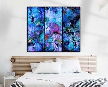 Triptych with abstract flowers . by Saskia Dingemans Awarded Photographer