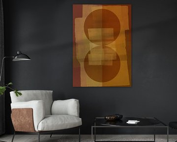 Modern abstract shapes in warm terracotta. by Dina Dankers