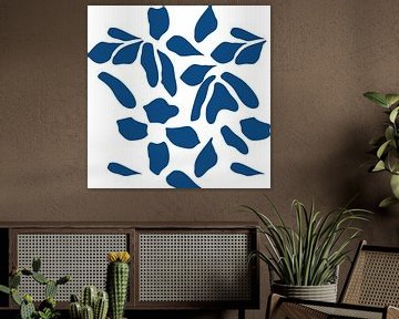 Blumenmarkt. Moderne botanische Kunst in Blau und Weiß von Dina Dankers
