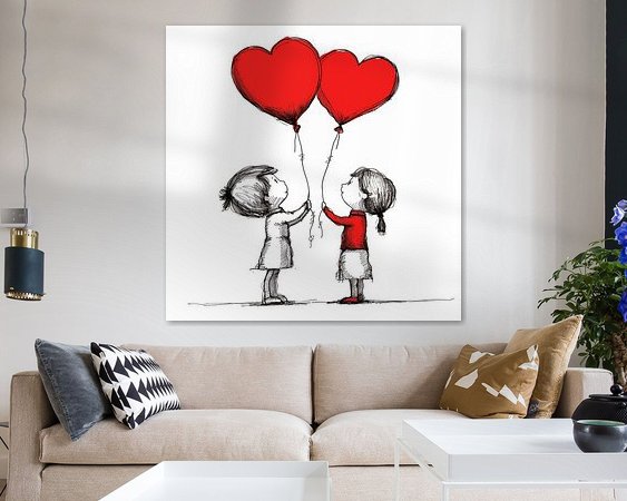 Voorbeeld van het werk in een kamer