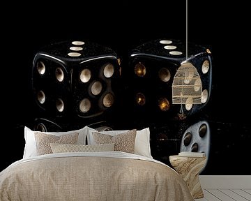 Dice vintage gold-black