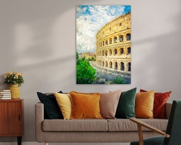 Colosseum Rome, Italië - Digitaal schilderij van Joseph S Giacalone Photography