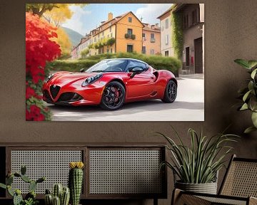 Roter Alfa Romeo 4C in Bella Italia von DeVerviers