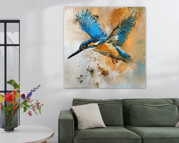 Magic kingfisher abstract art by Mel Digital Art