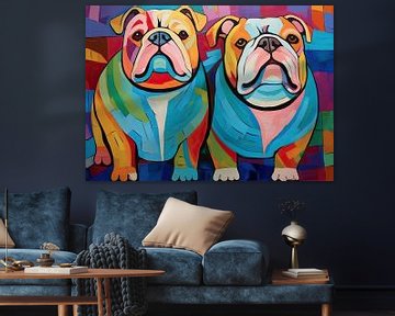 Painting Colourful Dogs by ARTEO Paintings