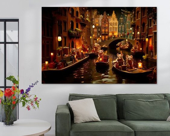 Voorbeeld van het werk in een kamer