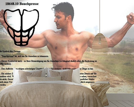 Voorbeeld van het werk in een kamer