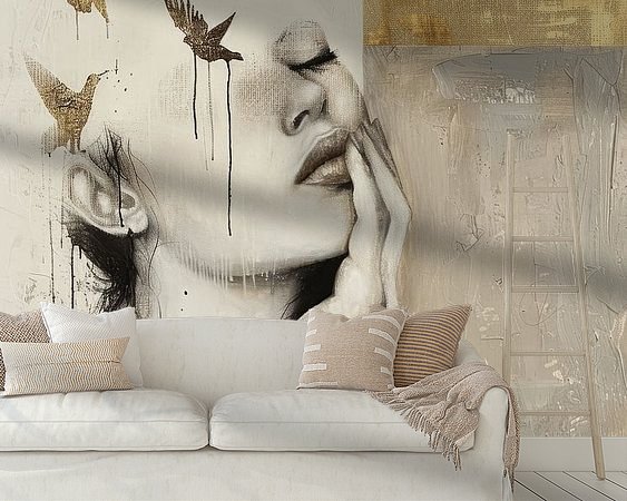 Voorbeeld van het werk in een kamer