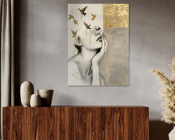 Voorbeeld van het werk in een kamer