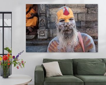 Portret van een naga sadhu uit Kathmandu Nepal. Wout Kok One2expose van Wout Kok