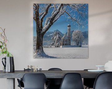 Bedevaartskerk van St Coloman in de winter van Markus Lange