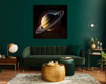 Schijnende planeet Saturnus van Art Kingdom