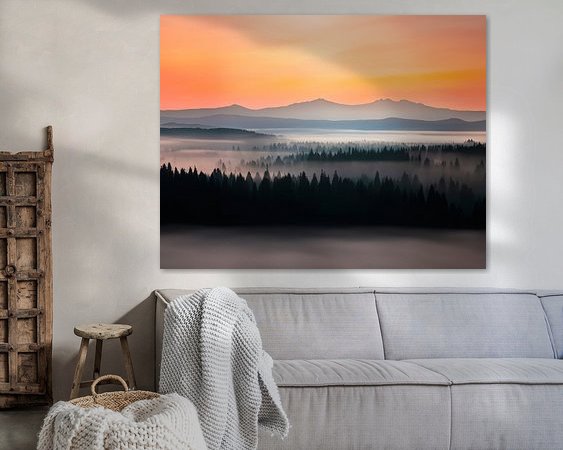 Voorbeeld van het werk in een kamer