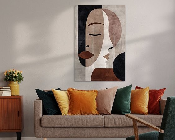 Voorbeeld van het werk in een kamer