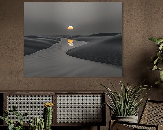 Voorbeeld van het werk in een kamer