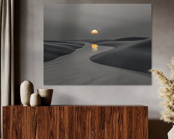 Voorbeeld van het werk in een kamer