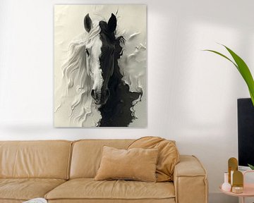 Yin en Yang Paardenportret 3 van ByNoukk