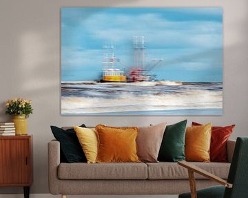 Vissersboot Noordzee, abstract van Yanuschka Fotografie | Noordwijk