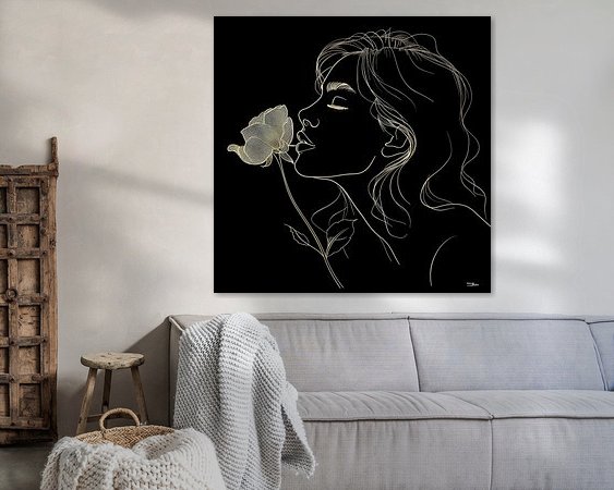 Voorbeeld van het werk in een kamer